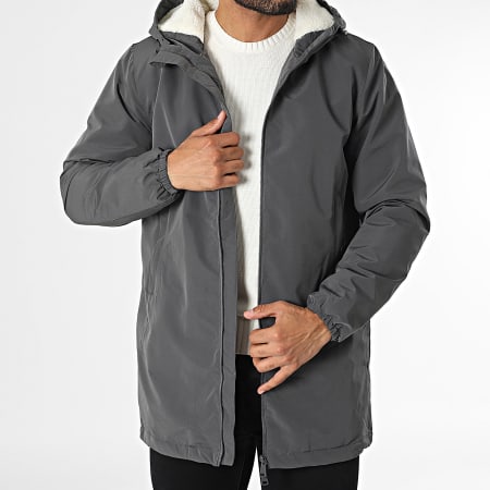 Frilivin - Veste Zippée Capuche Longue Gris Anthracite