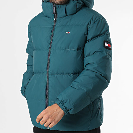 Tommy Jeans - Chaqueta de pluma con capucha Essential 9786 Verde botella