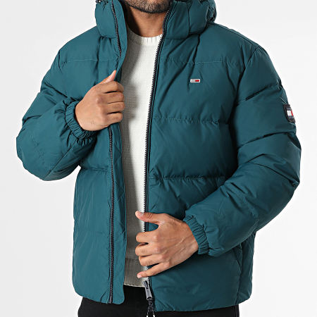 Tommy Jeans - Chaqueta de pluma con capucha Essential 9786 Verde botella