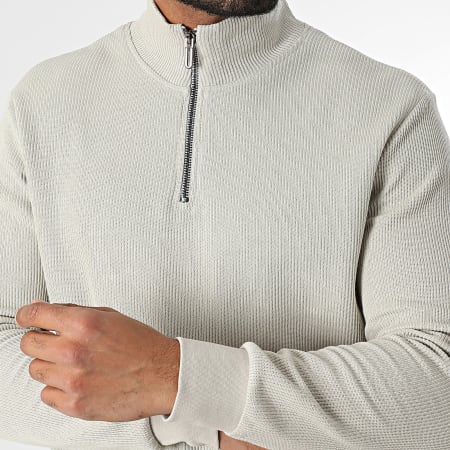 Classic Series - Pull Col Zippé Beige