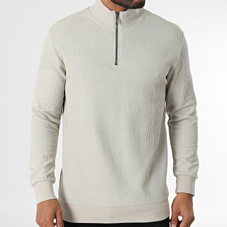 Classic Series - Pull Col Zippé Beige