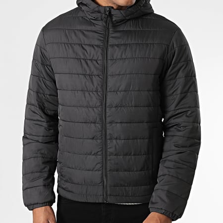 JJREBEL - Doudoune Capuche Light Puffer Noir