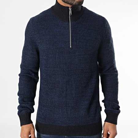 JJ Rebel - Pull Col Zippé Liam Bleu Marine
