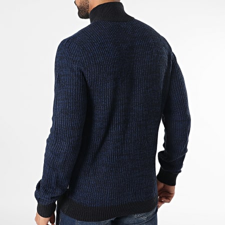 JJ Rebel - Pull Col Zippé Liam Bleu Marine