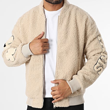 John H - Veste Zippée Sherpa AB3917 Beige