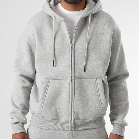 LBO - Zipped Hooded Sweat 3622 Gris Chiné