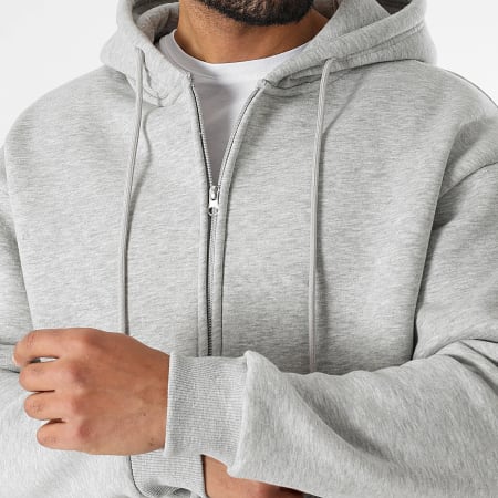 LBO - Ensemble Sweat Zippé Capuche Et Pantalon Jogging 3630 Gris Chiné