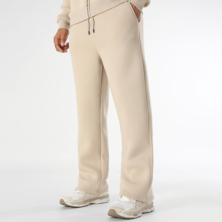 LBO - Felpa con cappuccio e zip e pantaloni da jogging 3633 Set beige