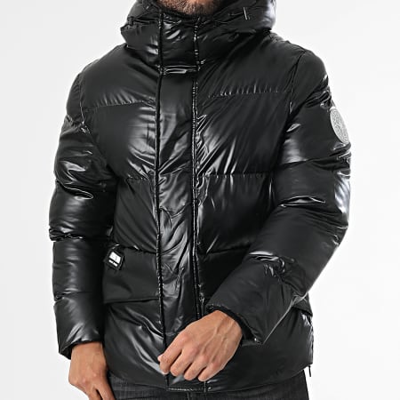 DoubleHood - Chaqueta negra con capucha Delta