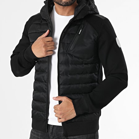 DoubleHood - Bradley Chaqueta negra con capucha y cremallera