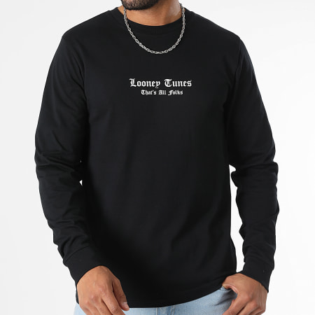 Looney Tunes - Tee Shirt Manches Longues Bugs Bunny Worldwide Noir