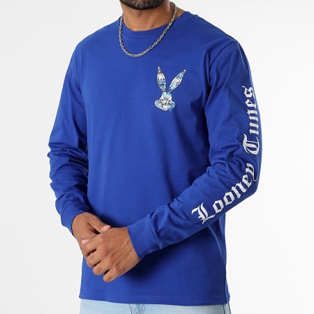 Looney Tunes - Tee Shirt Manches Longues Bugs Bunny Worldwide Bleu Roi