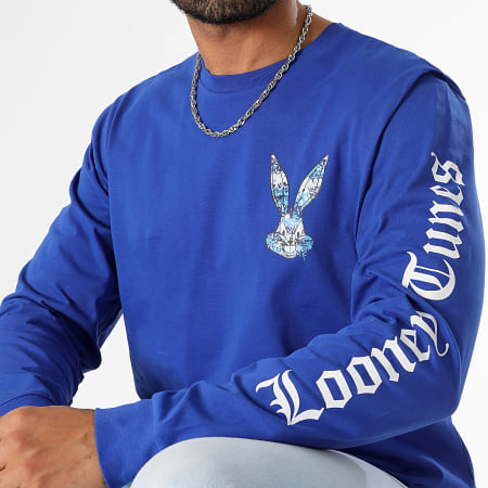 Looney Tunes - Tee Shirt Manches Longues Bugs Bunny Worldwide Bleu Roi