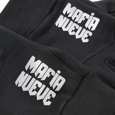 MA9 Mafia Nueve - Gants Typo Noir Réfléchissant