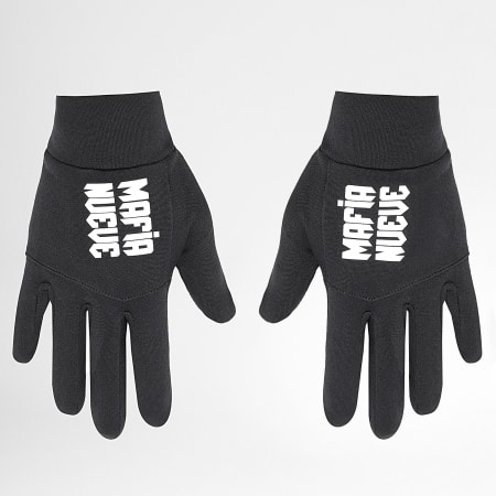 MA9 Mafia Nueve - Gants Typo Noir Réfléchissant