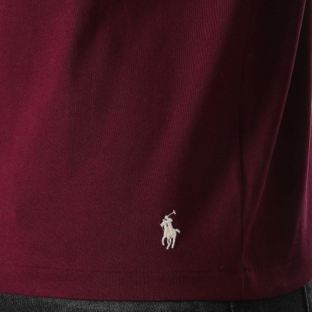 Polo Ralph Lauren Tee Shirt Manches Longues Logo Bordeaux LaBoutiqueOfficielle
