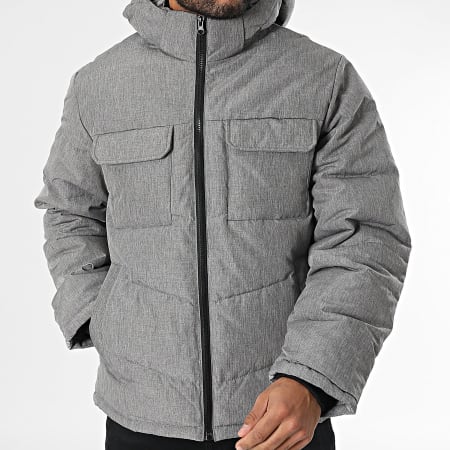 Produkt - Abrigo con capucha Tim Gris jaspeado