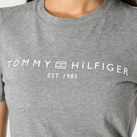 Tommy Hilfiger - Tee Shirt Femme Corp Logo 0276 Gris Chiné