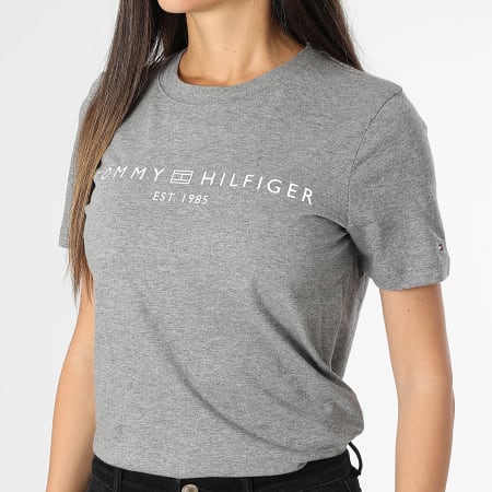 Tommy Hilfiger - Tee Shirt Femme Corp Logo 0276 Gris Chiné