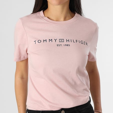 Tommy Hilfiger - Tee Shirt Femme Corp Logo 0276 Rose