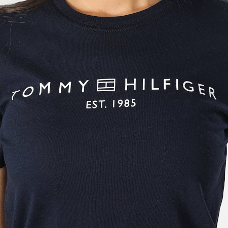 Tommy Hilfiger - Tee Shirt Femme Corp Logo 0276 Bleu Marine