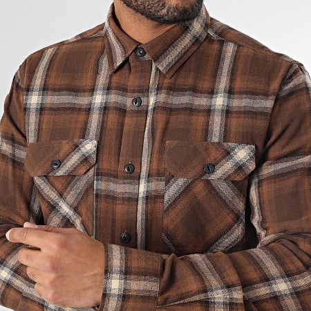 Classic Series Truett 25-343 Camisa a cuadros beige marrón manga