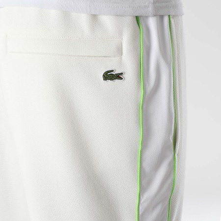 Lacoste Pantalon Jogging Logo Brodé Crocodile Blanc Bleu Clair