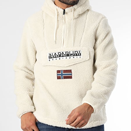 Napapijri Polar Fleece Hoodie Zip Neck A4I5D Beige Ryses