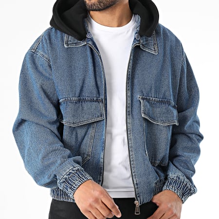 Uniplay - Veste Jean Zippée Capuche Bleu Denim