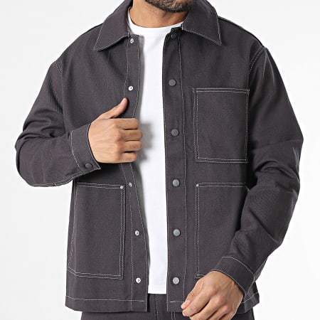 KZR - Ensemble Veste Jean Et Jean Gris Anthracite