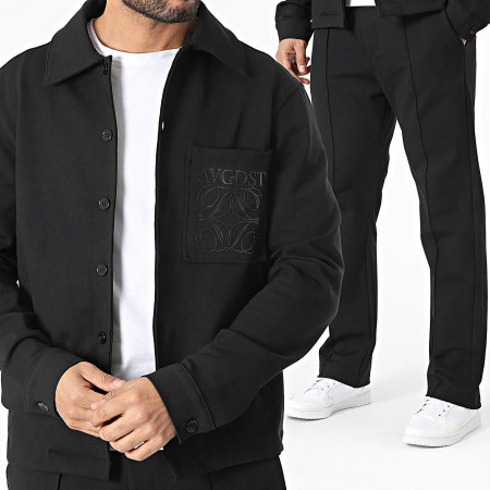 KZR - Ensemble Chemise Manches Longues Et Pantalon Noir