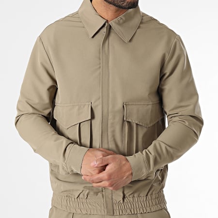 KZR - Ensemble Veste Zippée Et Pantalon Vert Kaki