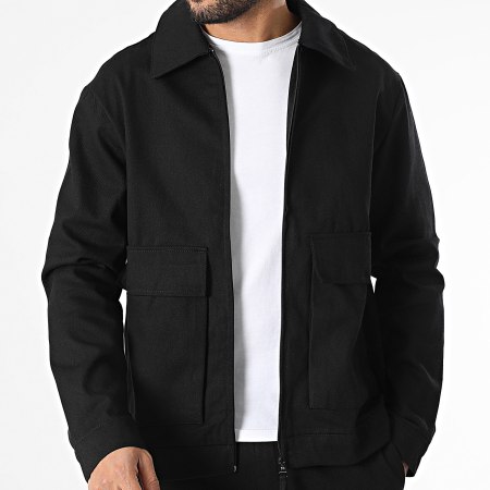 KZR - Ensemble Veste Zippée Et Pantalon Cargo Noir