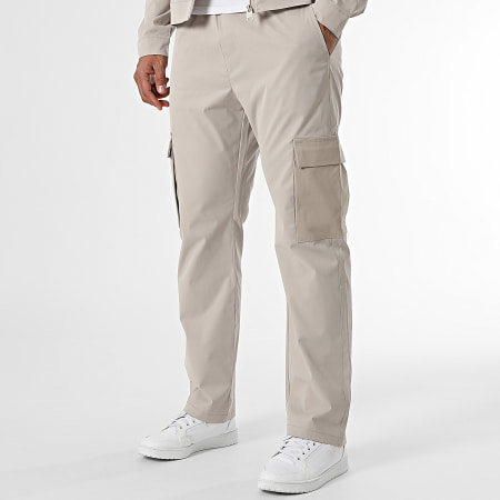 KZR - Ensemble Veste Zippée Et Pantalon Cargo Beige