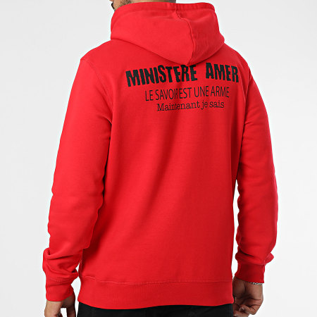 Ministere AMER - Felpa con cappuccio 95200 Rosso Nero