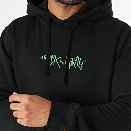 Rick Et Morty - Sweat Capuche Graff Noir Vert Clair