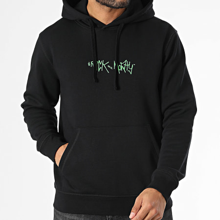 Rick Et Morty - Sweat Capuche Graff Noir Vert Clair