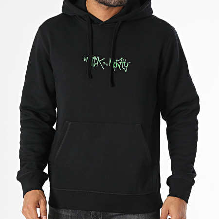 Rick Et Morty - Sweat Capuche Graff Noir Vert Clair