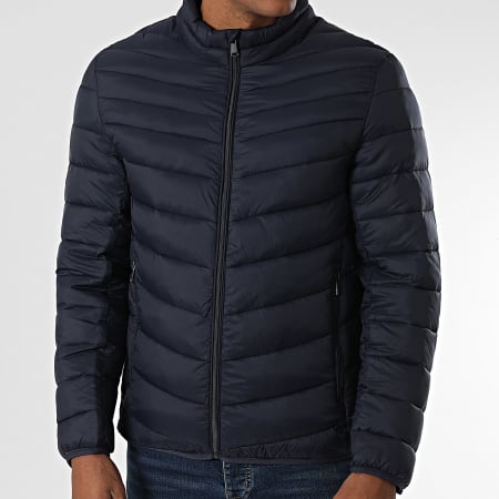 Kymaxx - Doudoune Capuche Bleu Marine