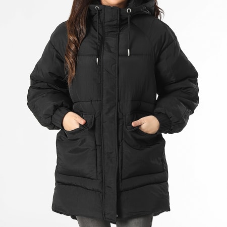 Only - Doudoune Capuche Fie Oversized Noir