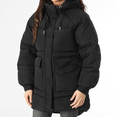 Only - Doudoune Capuche Fie Oversized Noir