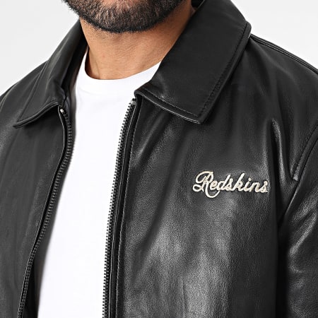 Redskins - Spark Vegas Black Zipped Leather Jacket - Ryses