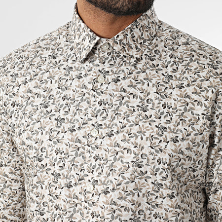 Classic Series - Ethan Slim Camisa Manga Larga Blanca Beige