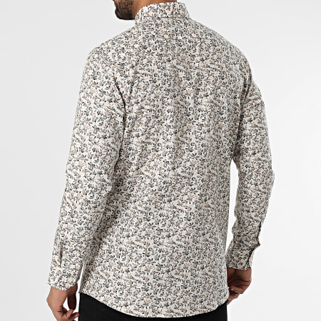 Classic Series - Ethan Slim Camisa Manga Larga Blanca Beige