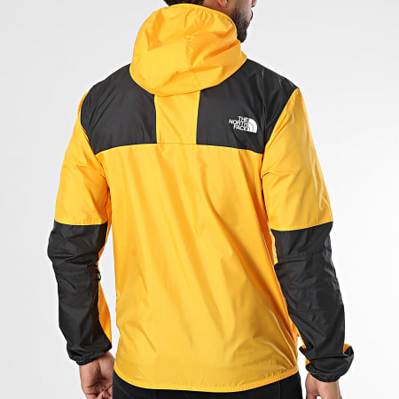 The North Face - Cortavientos con capucha Mountain A5IG3 Amarillo Negro