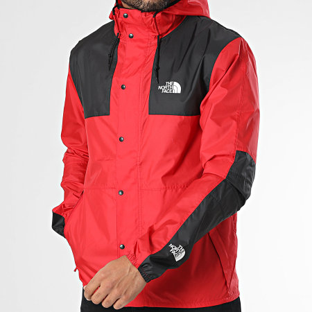 The North Face - Cortavientos con capucha Mountain A5IG3 Rojo Negro