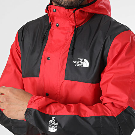 The North Face - Cortavientos con capucha Mountain A5IG3 Rojo Negro