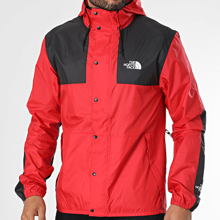 The North Face - Cortavientos con capucha Mountain A5IG3 Rojo Negro