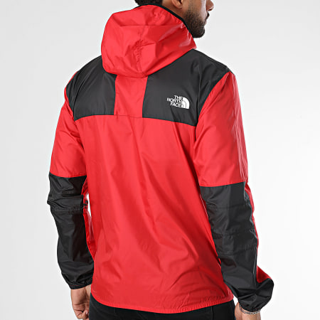 The North Face - Cortavientos con capucha Mountain A5IG3 Rojo Negro