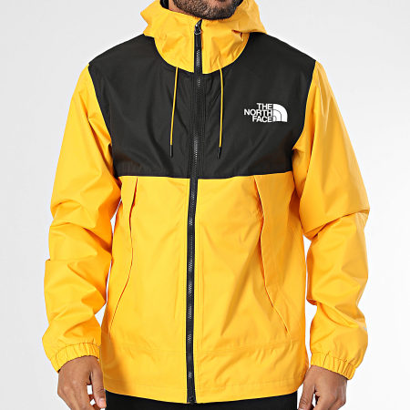 The North Face - Cortavientos con capucha Mountain A5IG2 Amarillo Negro